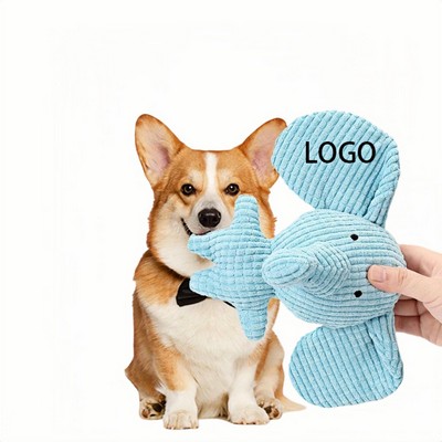 9" Washable Chewable Squeaky Elephant Shaped Plush Dog Toy