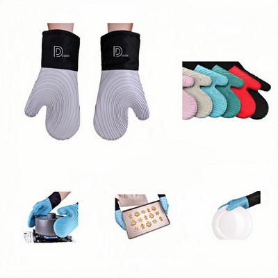 Custom Heat Resistant Thick Spiral Textured Silicone Gloves