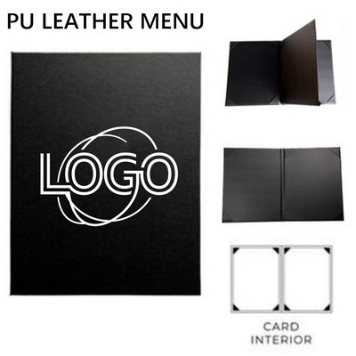 4 Page Pu Leather Insert Menu Book Restaurant Cover Menu
