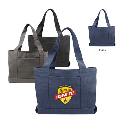 12 oz Cotton Canvas Stonewashed Boat Tote
