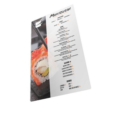 .020" Gloss White Plastic Menu (8 1/2"x 11")