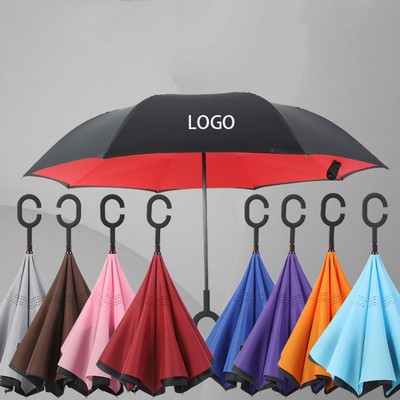 C Type Double Layer Reverse Umbrella Windproof Easy Dry